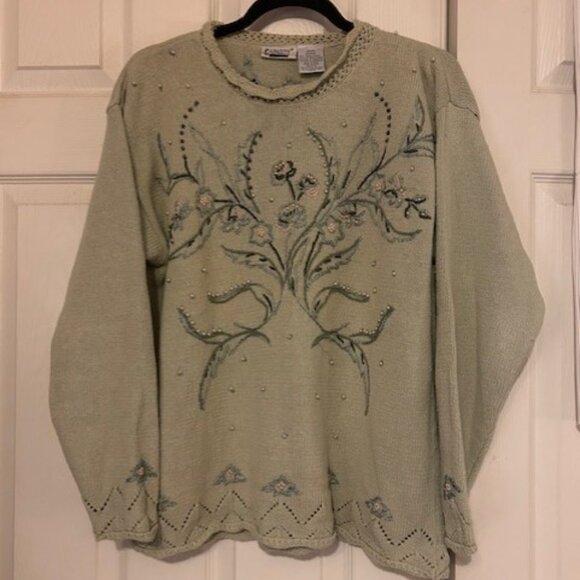 Women's Decorative Long Sleeve Sweater, Size M - Picture 1 of 6